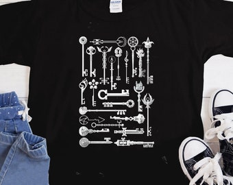 Alle sleutels van KeyHouse - Kids Heavy Cotton Tee . Gebaseerd op de strips Locke &Key.