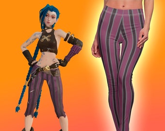 Arcane Jinx Cosplay Casual Leggings, Cosplay Game LOL