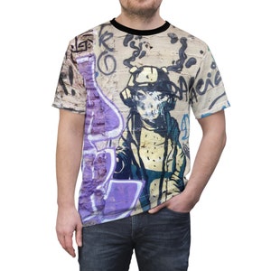 Urban Street art Unisex AOP Cut & Sew Tee , Streetwear t-shirt, graffiti street art, hip hop t-shirt.