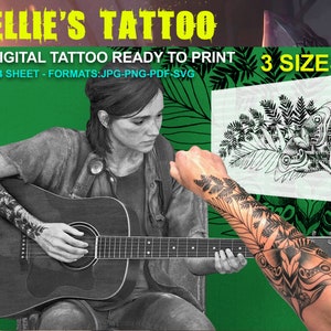 Ellie Tattoo Svgthe Last of Us Tattoo SVG Files for Cricut 