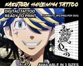 Kаzutora Hanеmiya /DIGITAL Tattoo / Neck Tattoo / Revengers Cosplay / Costume / Tattoos / tokyo Costume / Digital Download