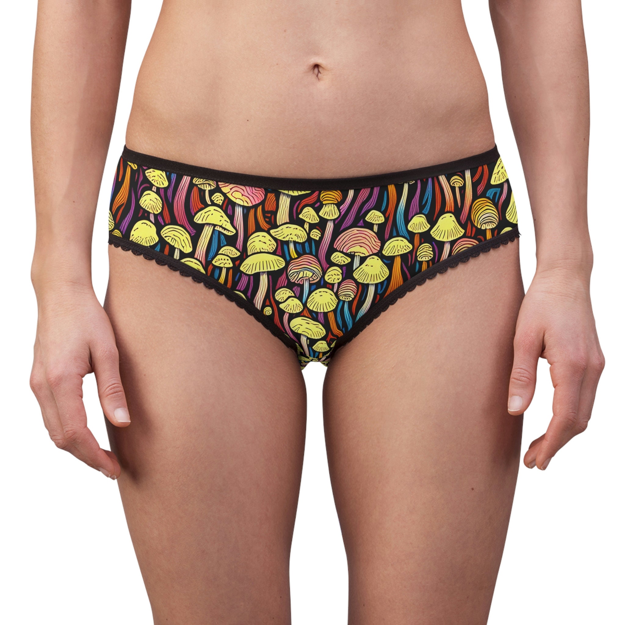 Psychedelic Mushrooms Women's Briefs, Psychedelic Art, Trippy Mushroom Pattern  Panties. Fungus Psilocybin Rave Panties.