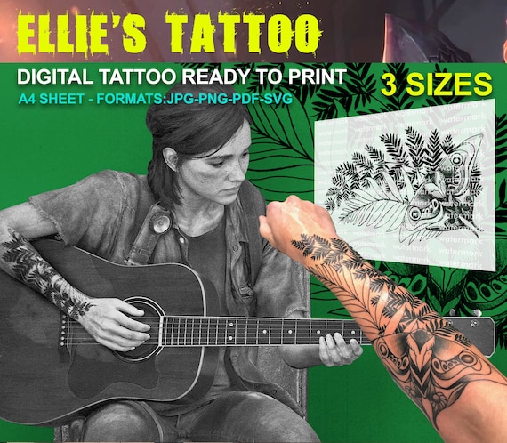 Ellie's printable Tattoo / Ellie's Tattoo / The last of us Tattoo / Ellie  Cosplay / Ellie Costume TATTOO - Digital Download