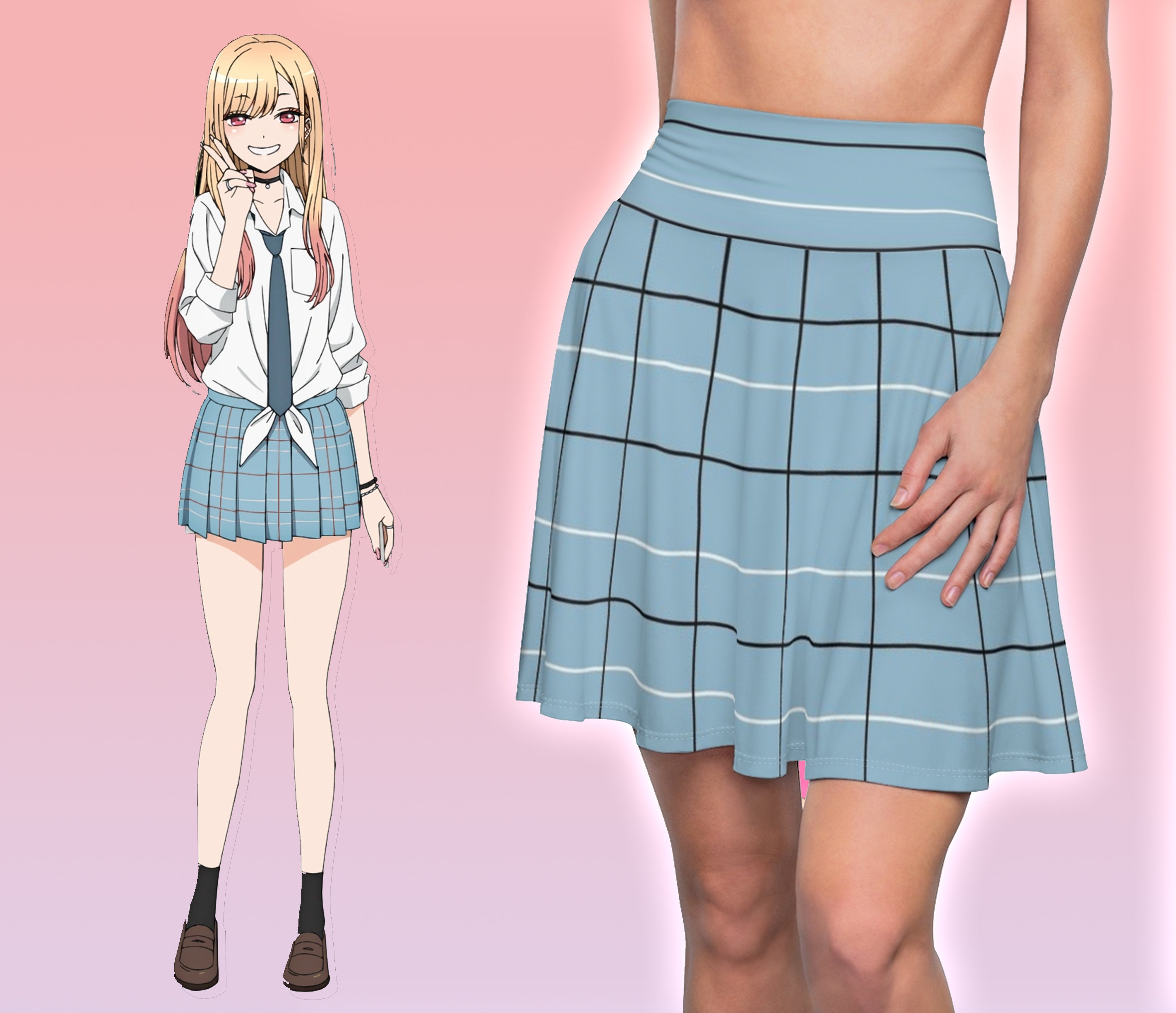Kawaii Costume Skirt Shirt Bow Anime  Plaid fashion Harajuku outfits  Egirl fashion