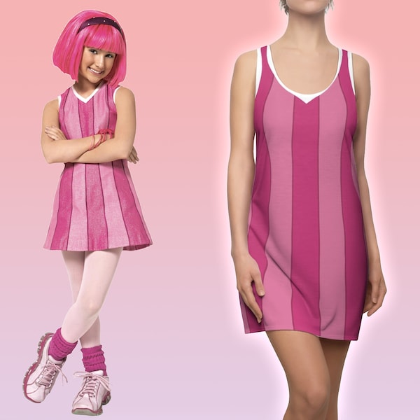 Stephanie Kleid LazyTown inspiriert für Cosplay.  Damen Cut & Nähen Racerback Kleid