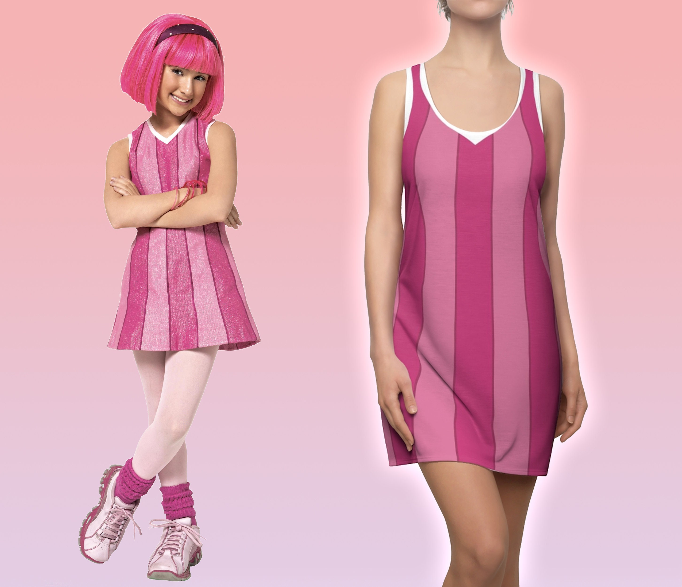 Stephanie Dress Lazytown Inspired for Cosplay. Women's Cut & Sew Racerback  Dress - Etsy Sweden
