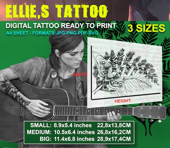 Ellie's printable Tattoo / Ellie's Tattoo / The last of us Tattoo / Ellie  Cosplay / Ellie Costume TATTOO - Digital Download