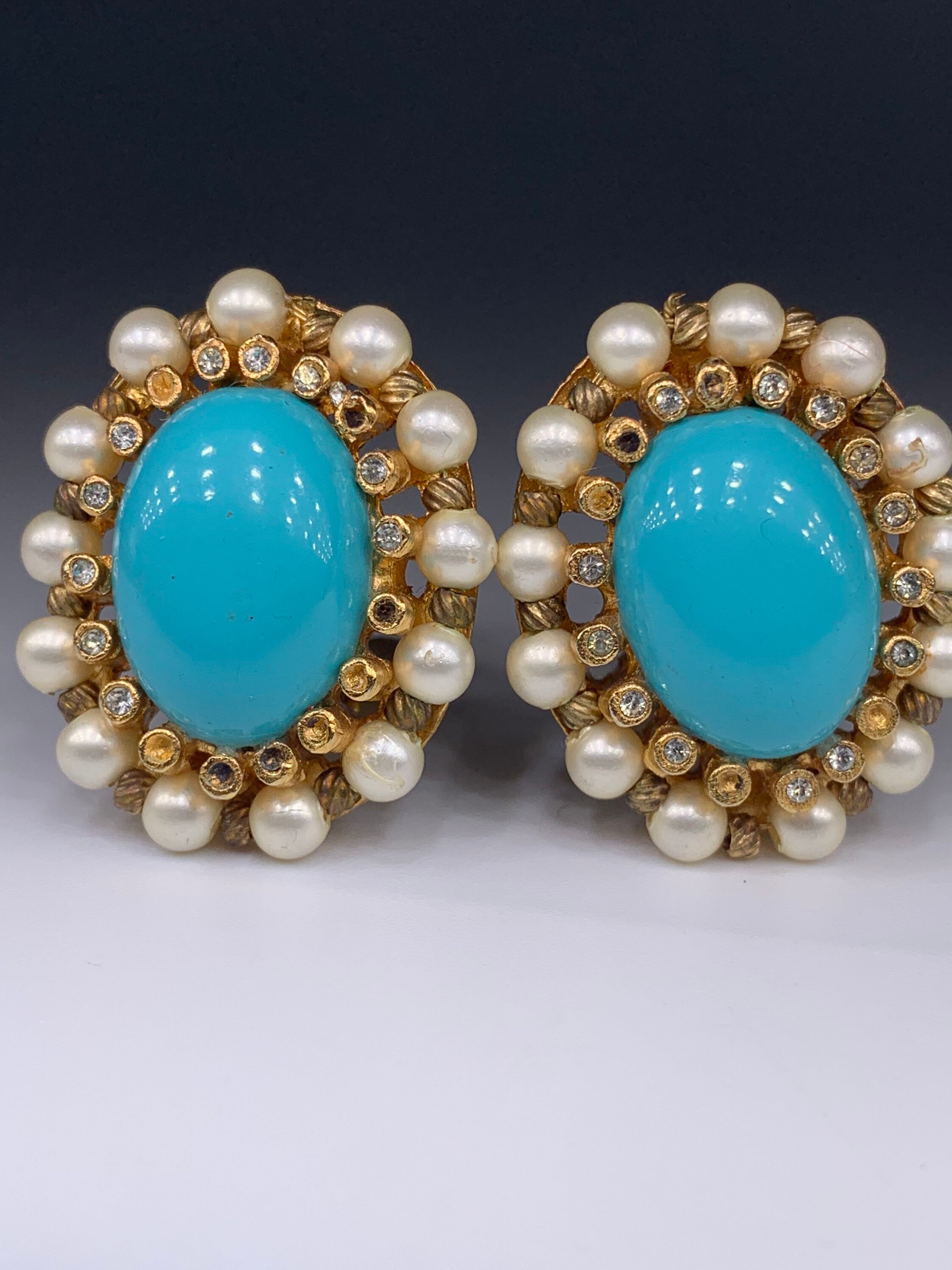 Marvella Blue Earrings - Etsy