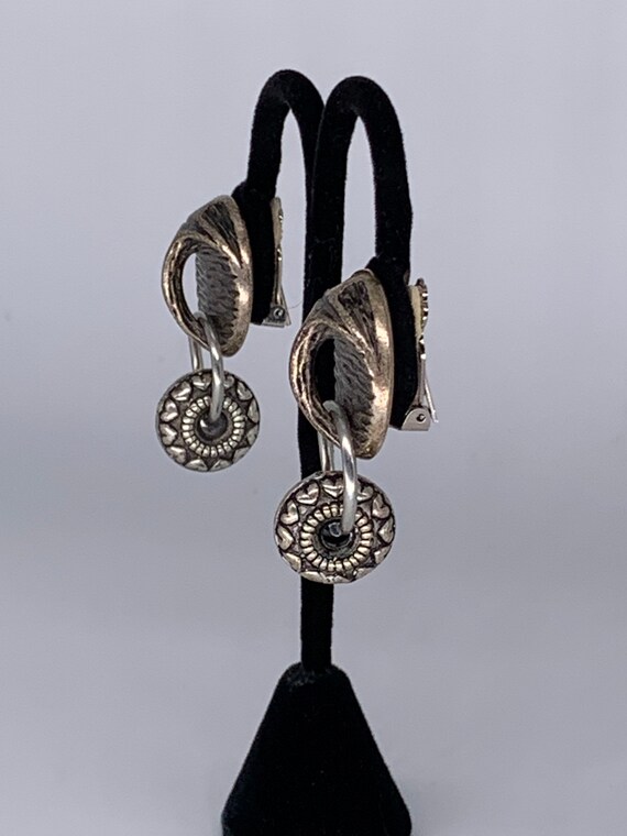 Vintage Jeff Lieb Signed Silvertone Dangle Clip-o… - image 7