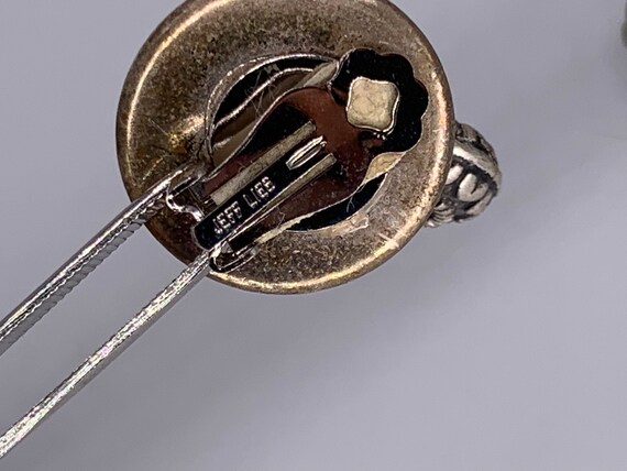 Vintage Jeff Lieb Signed Silvertone Dangle Clip-o… - image 5