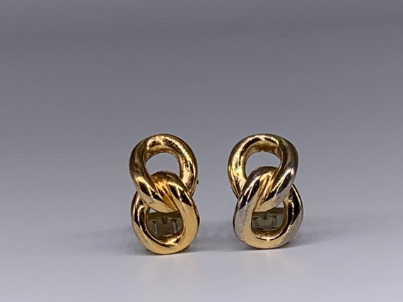 CHRISTIAN DIOR Vintage Knots Goldtone Clip-on Earrings - Gem