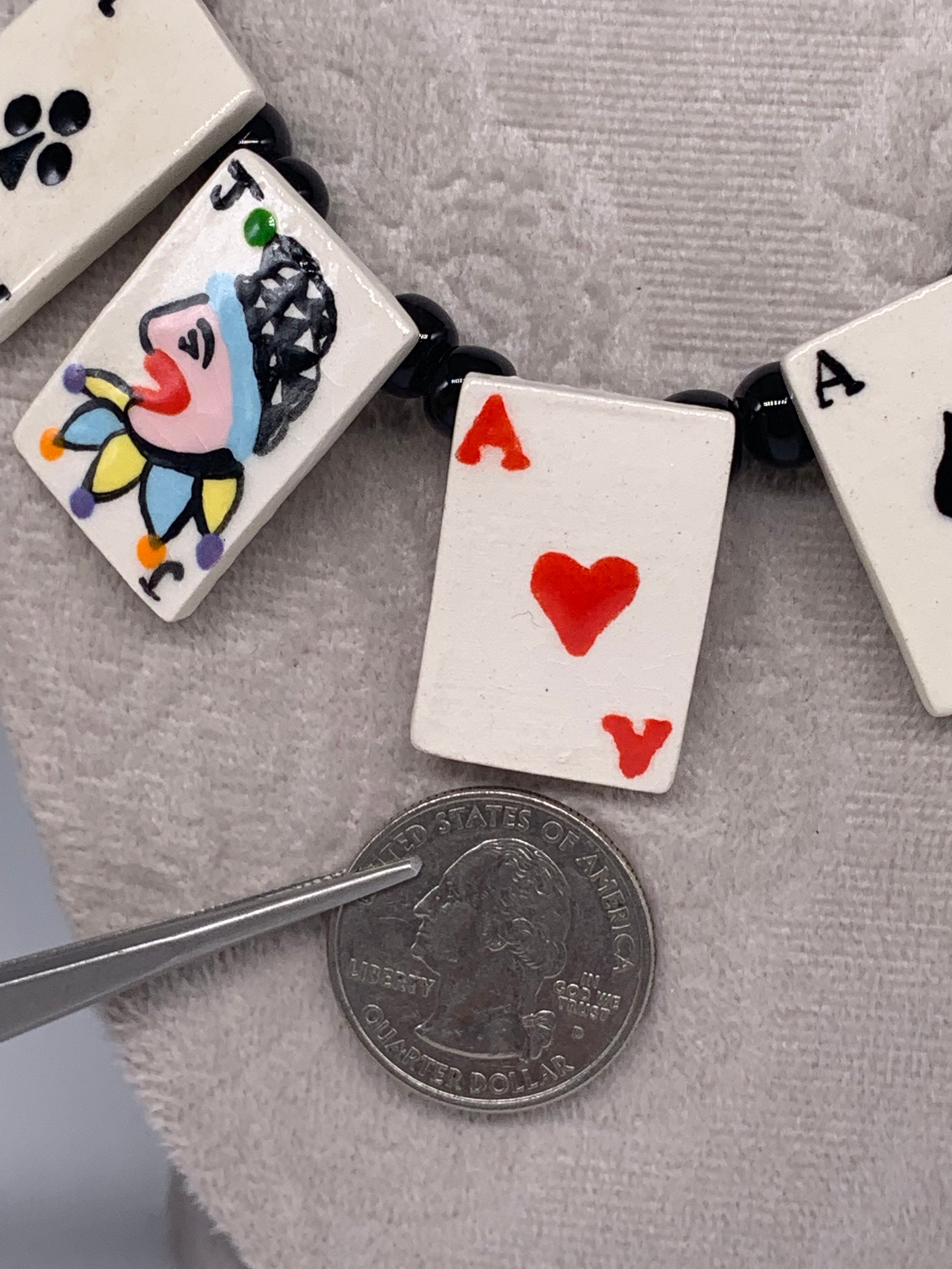 PARROT PEARLS Vintage Ceramic Ace of Spade Playing Cards