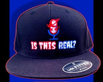 Fitted "Is This Real" Logo Hat Red White and Blue