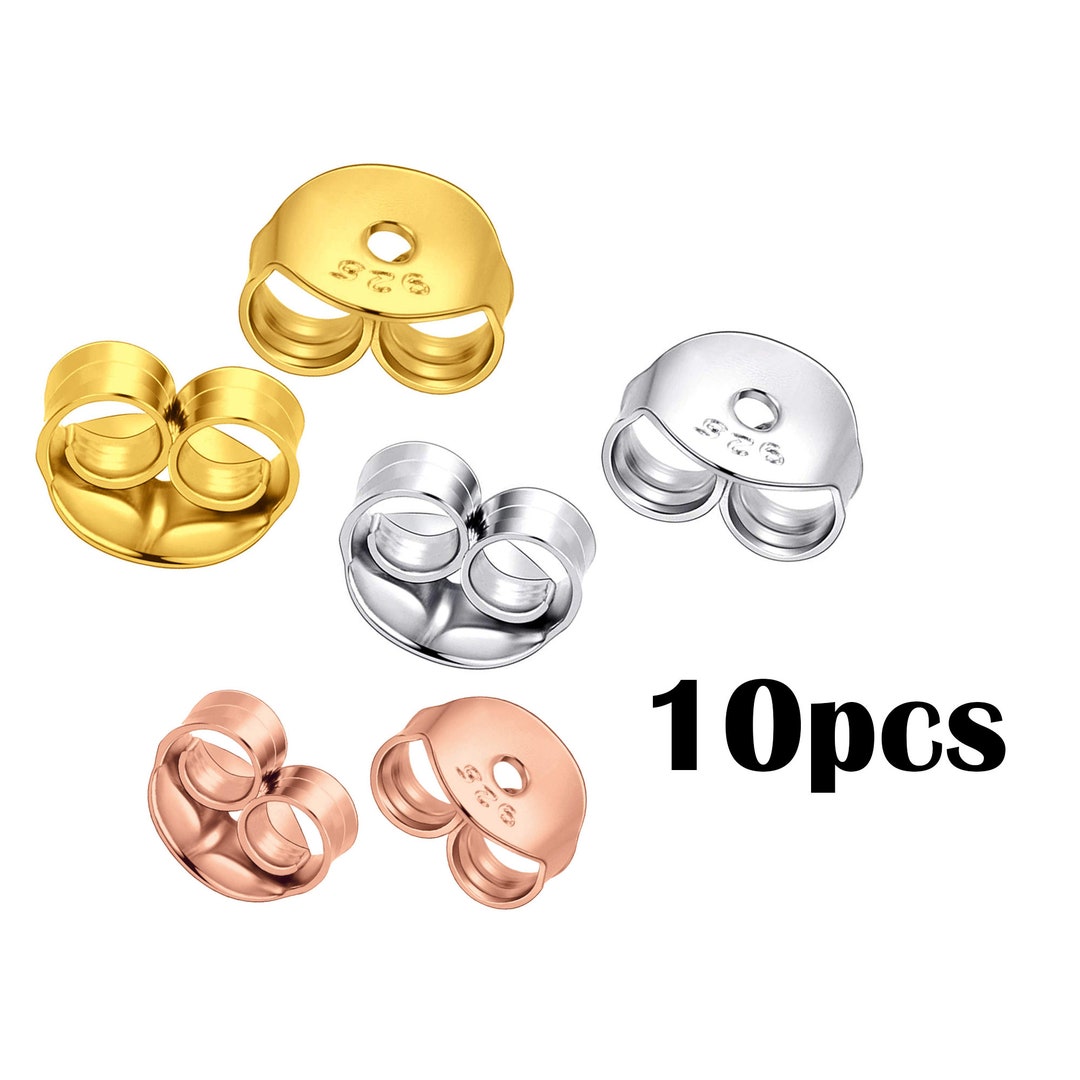 40 Pezzi Chiusure A Farfalla Per Orecchini - In Argento 925 E Oro Argentato | Ipoallergeniche E Facili Da Applicare - Foto 6