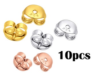 Butterfly Earring Backs 925 Sterling Silver - Gold - Rose Gold - Pack of 10 (5 Pairs)