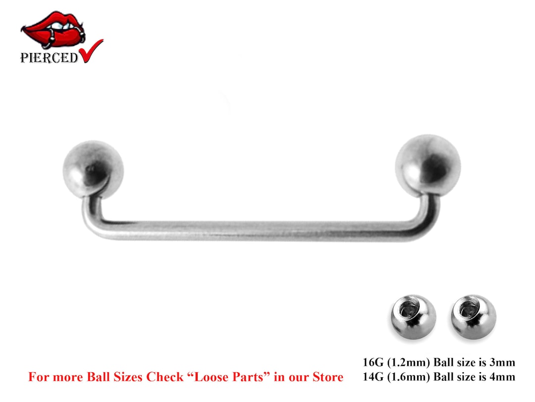 Surface Barbell Surgical Steel Externally Threading Staple Piercing
