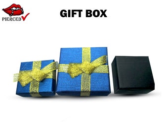 Jewelry Gift Box - Blue Box with Ribbon and Black Box used for Present or Gift to Someone Special