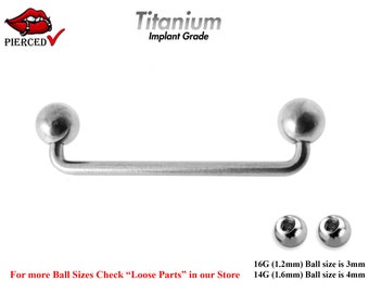 Titanium Surface Barbell Extern Threading Staple Piercing met verschillende soorten ballen - Disco Ball, Spike, Cone, Multi Stone, Gem Balls