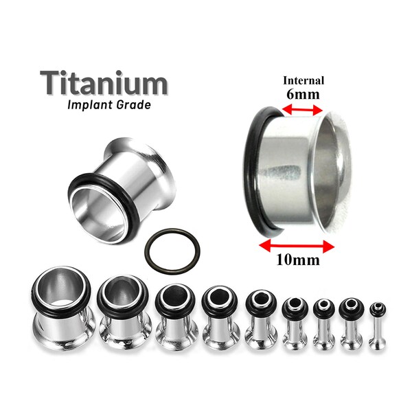 Single Flared Titanium Eyelet Tunnel Ear Stretcher Plug - Expander Body Piercing - Quality tested at Sheffield Assay England