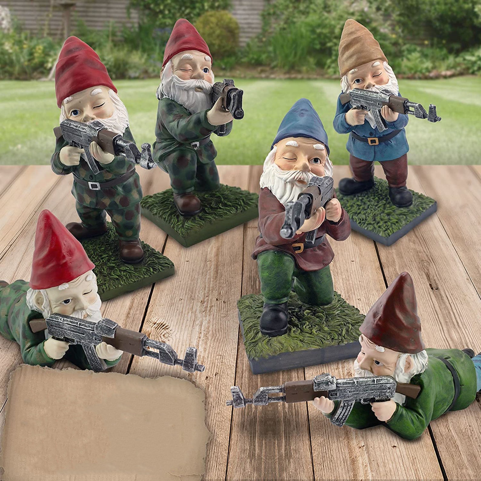 Funny Army Garden Gnome Statue SculptureResin Desktop Etsy
