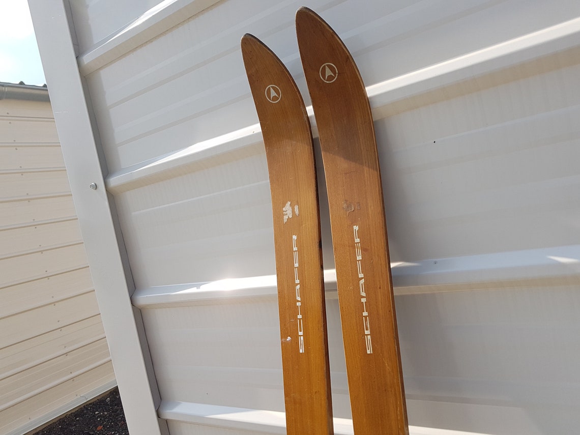 Old ski crosscountry skis wood vintage trail schafer 10101 / Etsy