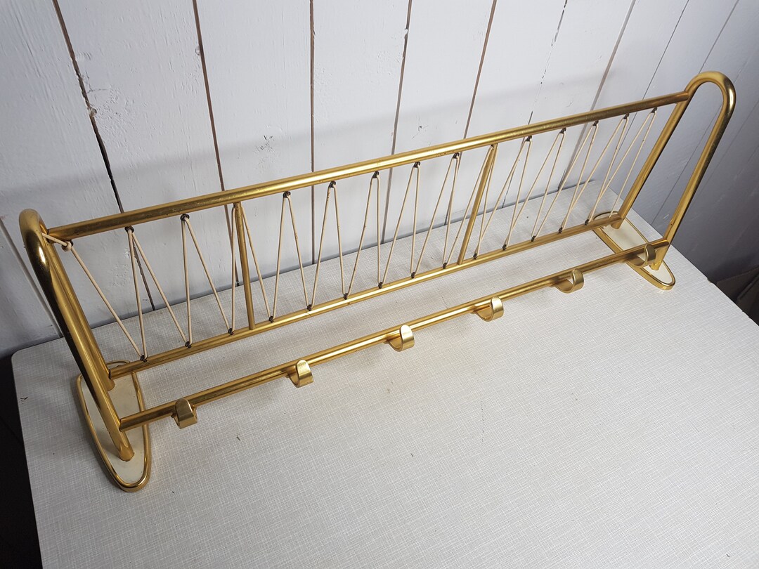 Wardrobe Brass Hook Strip 50s Vintage Hat Rack Rockabilly Etsy