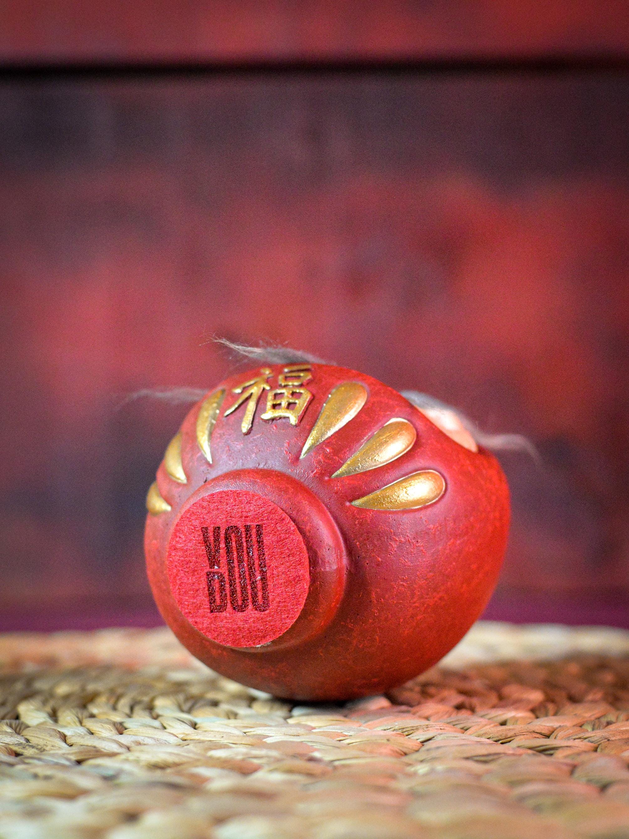アクセサリー Red Daruma Doll Charm Pandora Red Daruma Doll Charm Japanese Charm Good Luck Charm