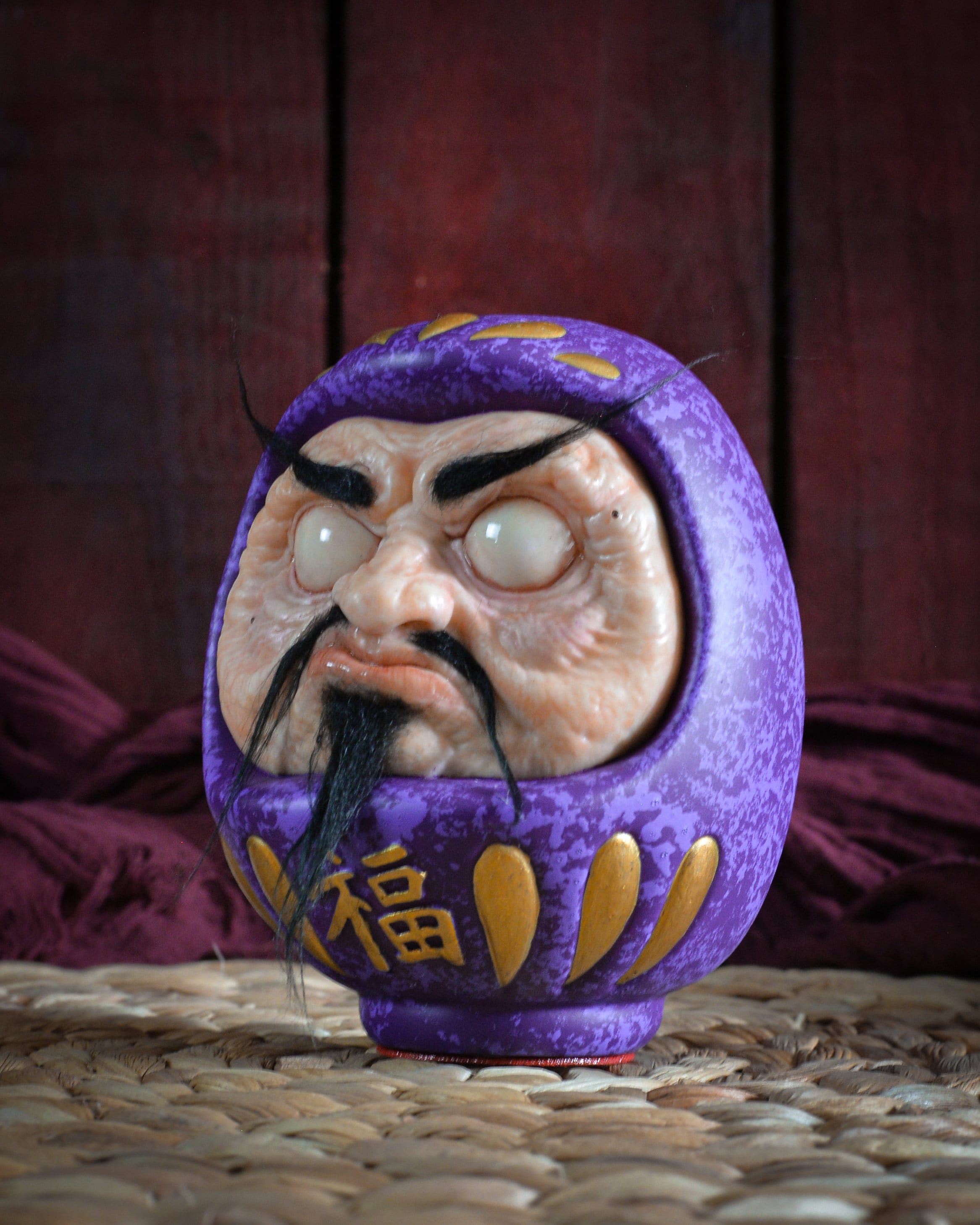Daruma Purple Violet Lilac Lucky Amulet Japanese Doll Head With