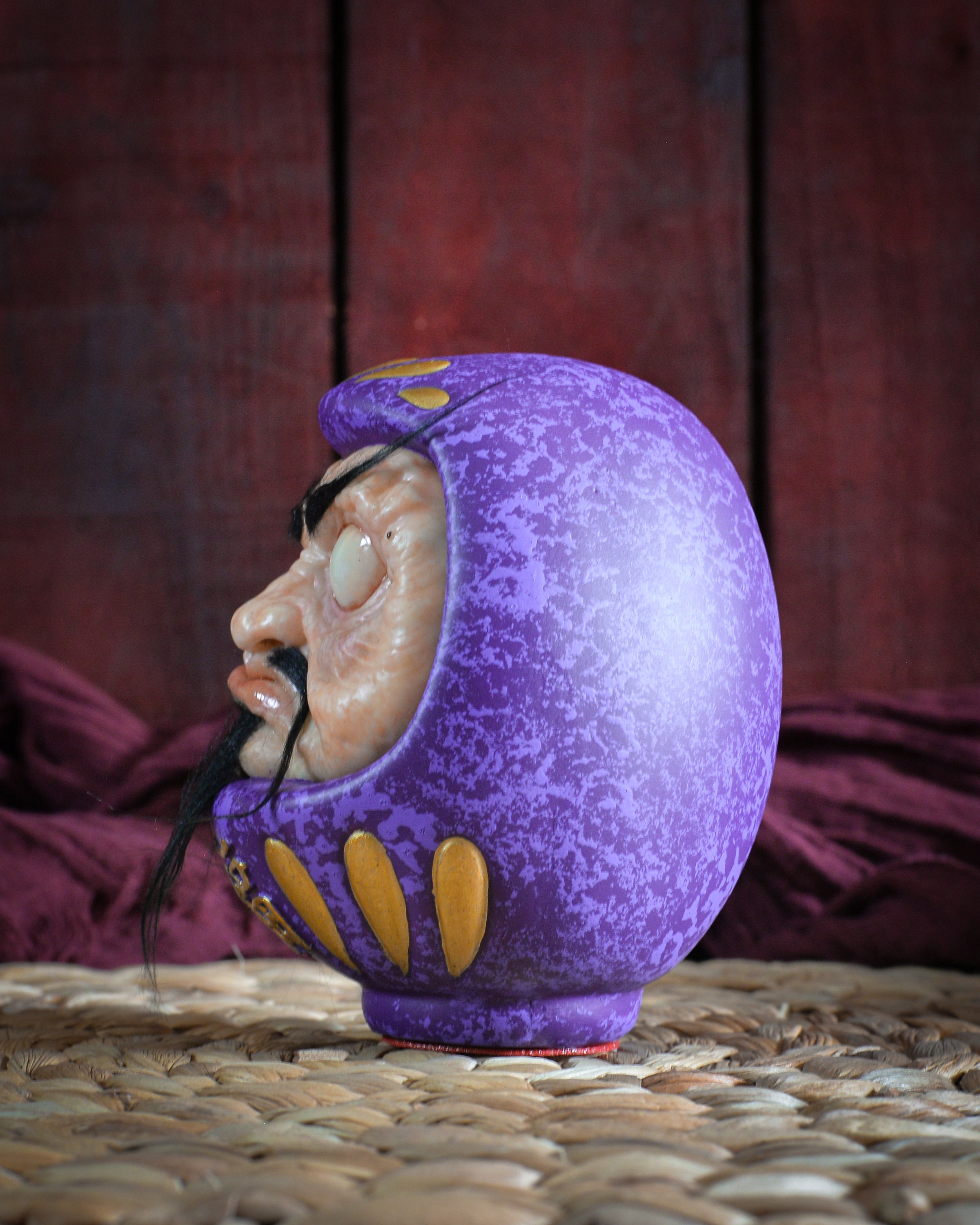 Daruma Purple Violet Lilac Lucky Amulet Japanese Doll Head With