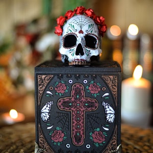 Catrina Skull Box Caja Día de Muertos Madera Calavera Tarot Day of the Death Mexico