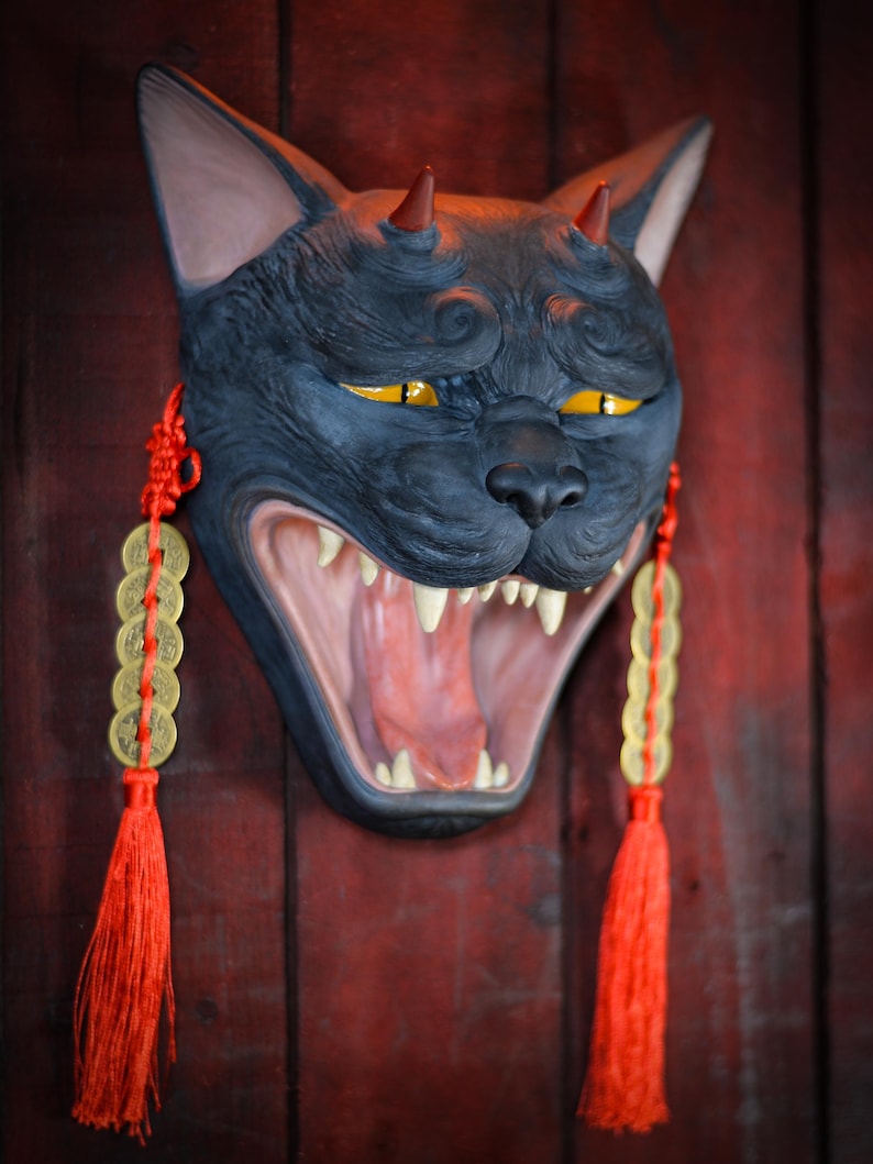 Bakeneko Cat Mask Japanese Hannya Japanese Traditional Oni Demon ...