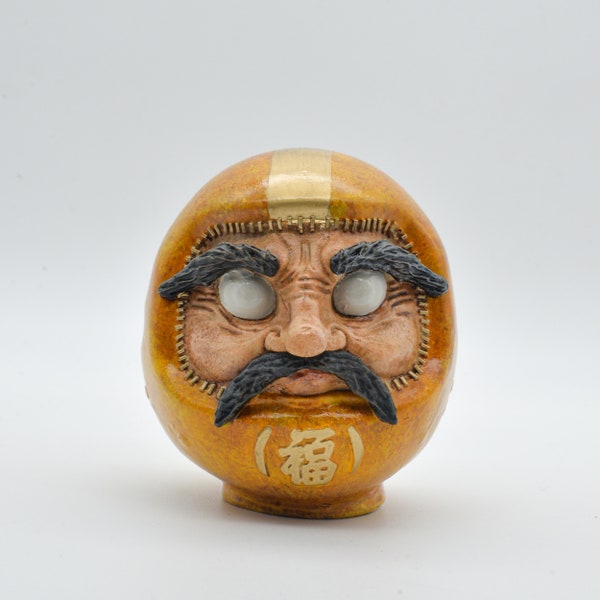 Daruma Yellow Amulet Lucky Japanese Doll Security Protection