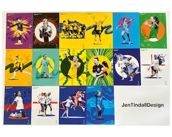 A6 Women's World Cup 2023 Poster Print England Lionesses Football Matildas Arsenal Chelsea Lauren James Katie McCabe Soccer WSL