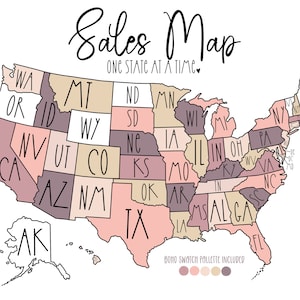 Sales Map tracker | Procreate oder Printable USA | Etsy Verkaufs-Karte | Tor Karte | Malkarte | USA | US Sales Map | Zeugen