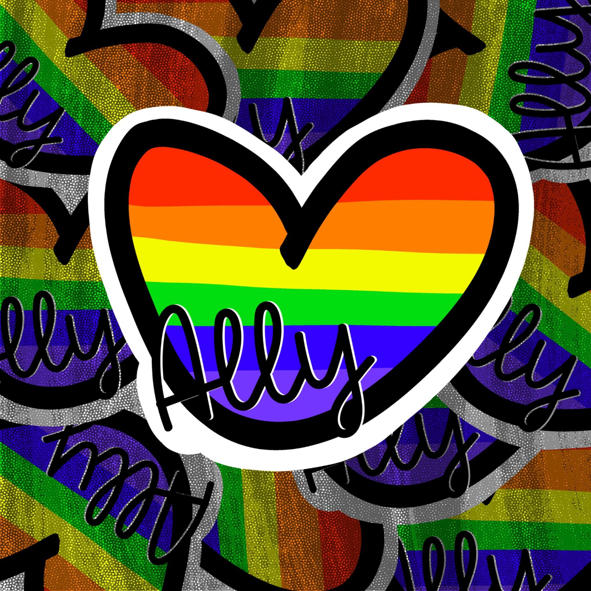 Pride Ally hand drawn sticker Etsy