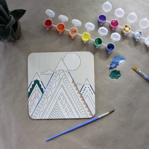 Mountain DIY Paint Kit on Wood image 3