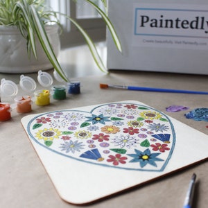Heart Paint by Number - DIY Paint Kit on Wood