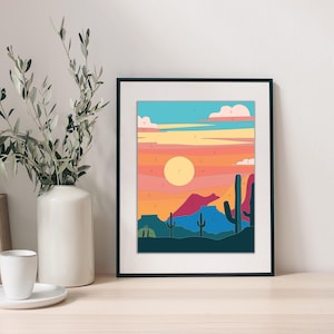 Desert PAINT BY NUMBER! Paint Kit Canvas - Sunrise, Sunset, Diy