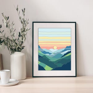 Mountain PAINT BY NUMBER! Paint Kit Canvas - Sunrise, Sunset, Diy