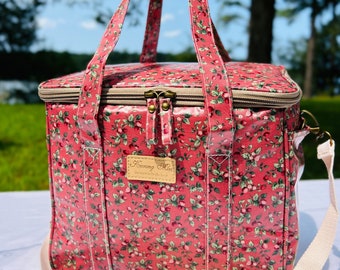 Grand sac à lunch isolé aux fraises super mignon pour femme, glacière-repas réutilisable pour école, bureau, pique-nique, camping. Étanche, bandoulière