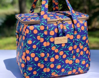 Super Large Orange Insulated Lunch Bag for Women,Reusable Picnic Cooler w/Strap for Outdoors,Sports,Office,Waterproof,Ideal OutdoorGift