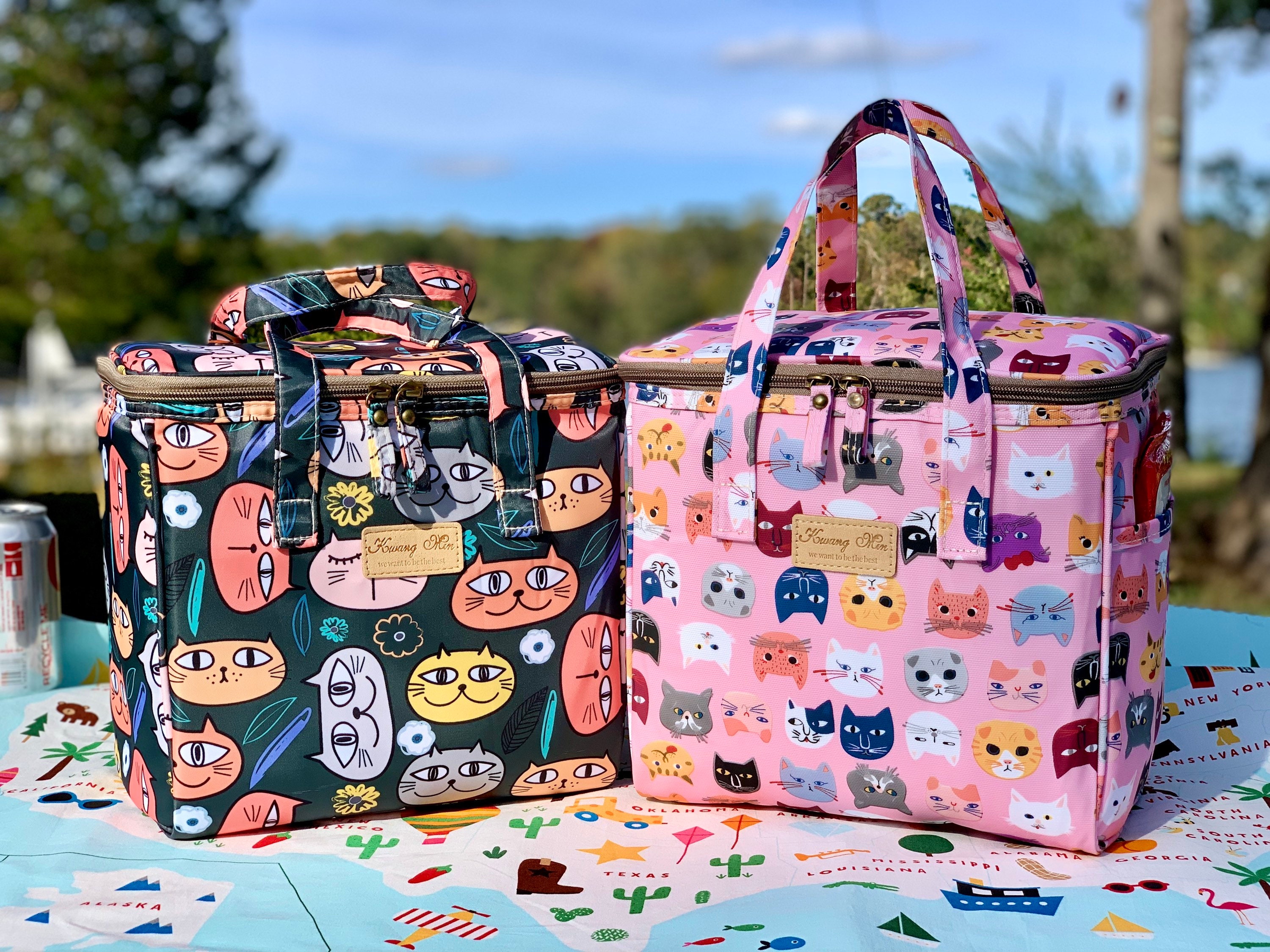 Pink Cat Faces Insulated Lunch Bag For Women/Kids, Reusable Cooler School,  Office, Picnic Outdoors, Premium Fabric, Ideal Gift Bts - Yahoo Shopping