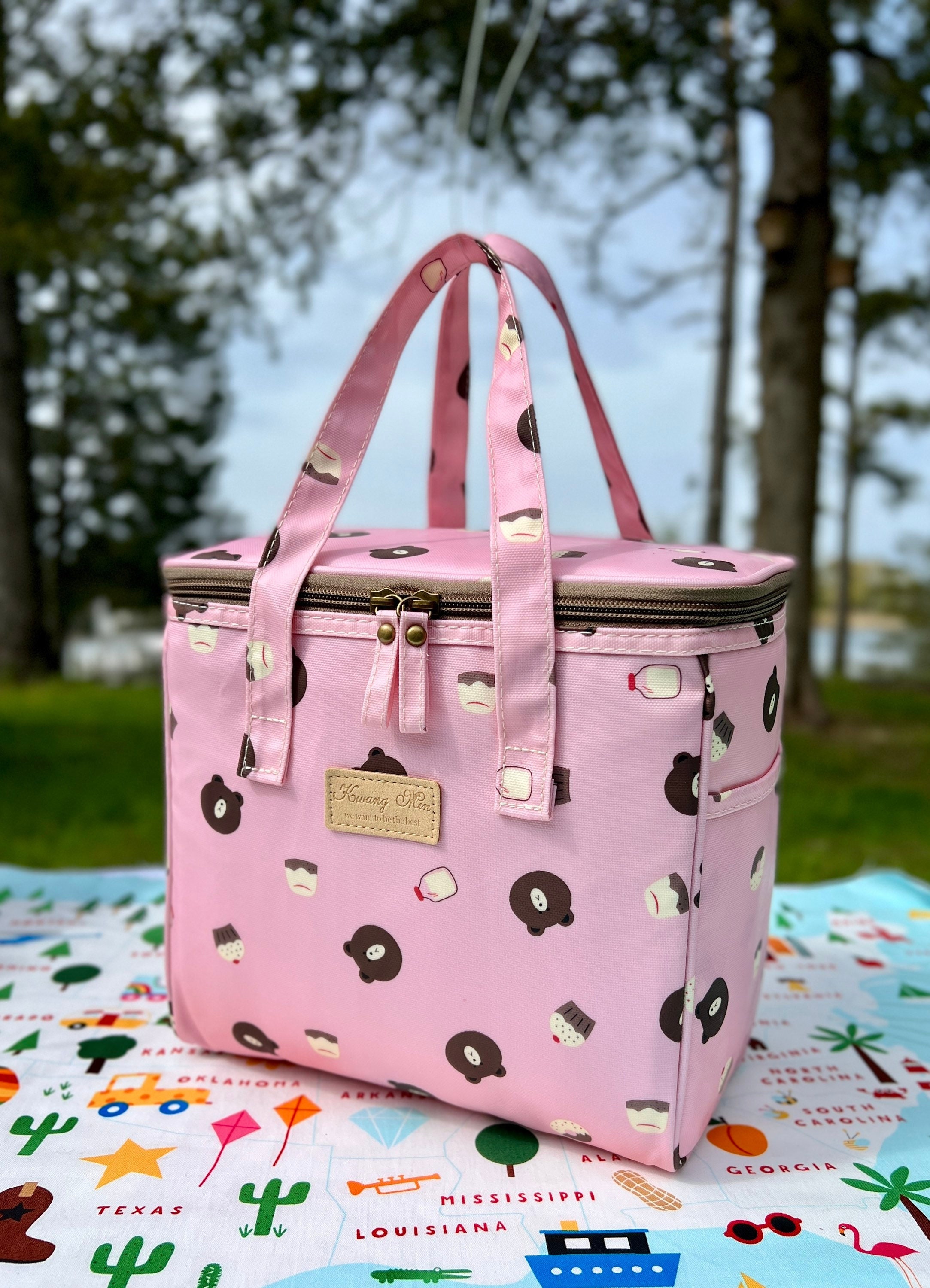 Polka dot lunch bag on sale