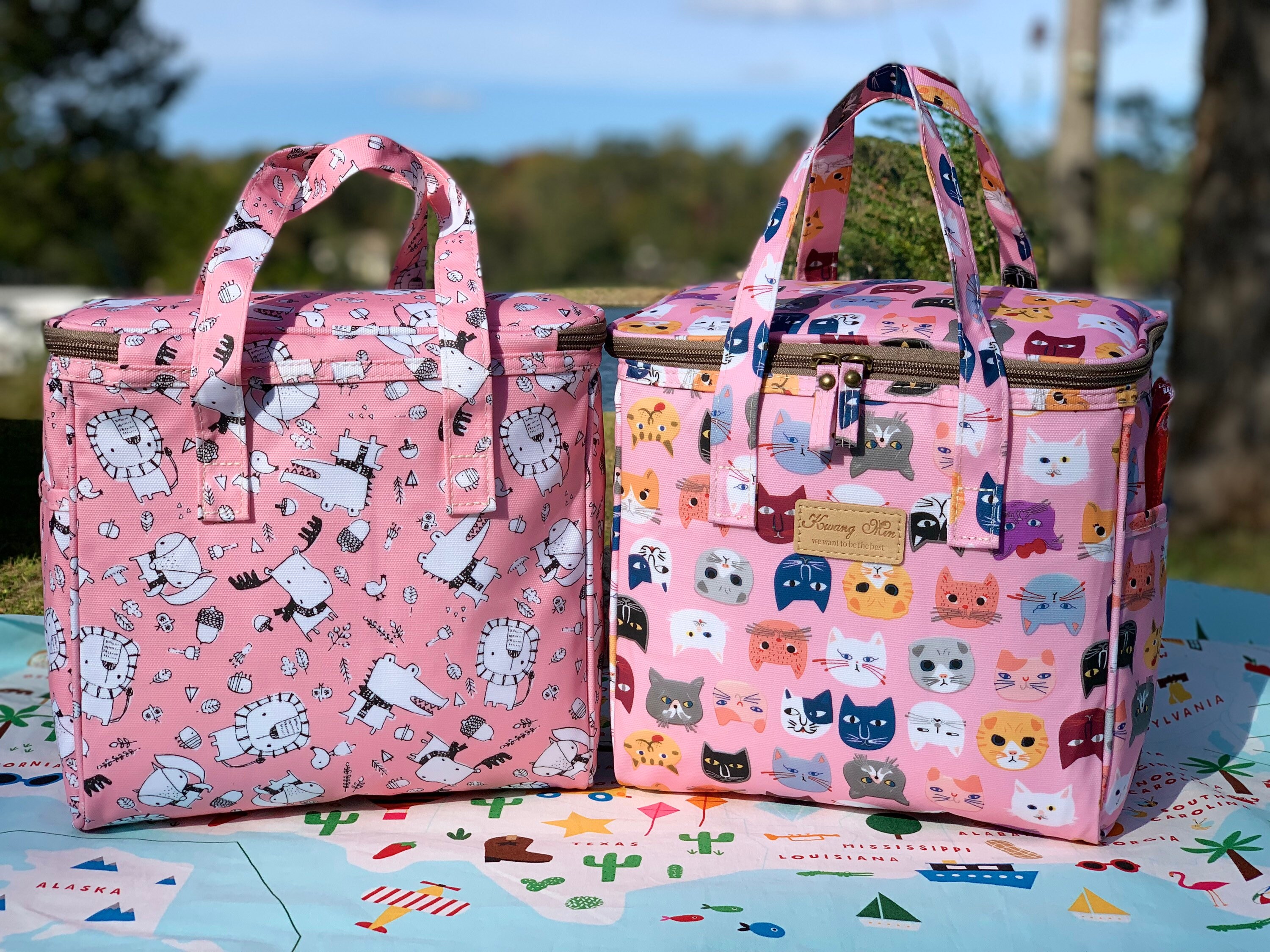Pink Cat Faces Insulated Lunch Bag For Women/Kids, Reusable Cooler School,  Office, Picnic Outdoors, Premium Fabric, Ideal Gift Bts - Yahoo Shopping