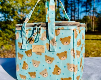 Teddy Bear Lunch Bag for Women,Reusable Insulated Lunch Box for Kid's School,Office,Picnic, Super Cute Gift for Back to School/Teddy Lovers