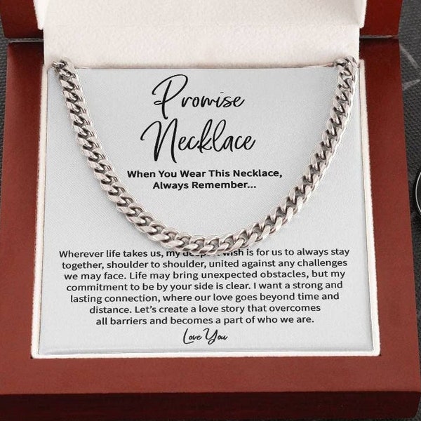 Birthday Gift for Him, Boyfriend Promise Necklace Engagement Gift, Boyfriend Valentine Gift, Romantic Anniversary Gift for Fiancé or Husband
