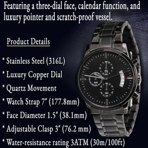 Personalized Handwriting Engraved Watch Unique Gift Idea for Father, Customized with Cherished Notes and Hand-drawn Images Gift for Dads image 5