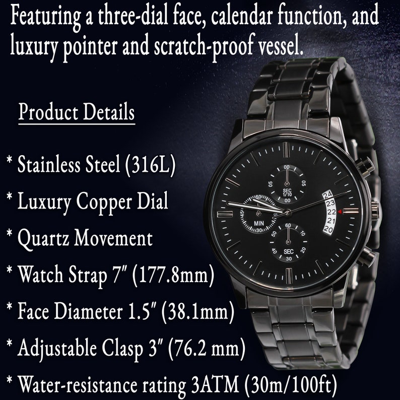 Personalized Handwriting Engraved Watch Unique Gift Idea for Father, Customized with Cherished Notes and Hand-drawn Images Gift for Dads image 5