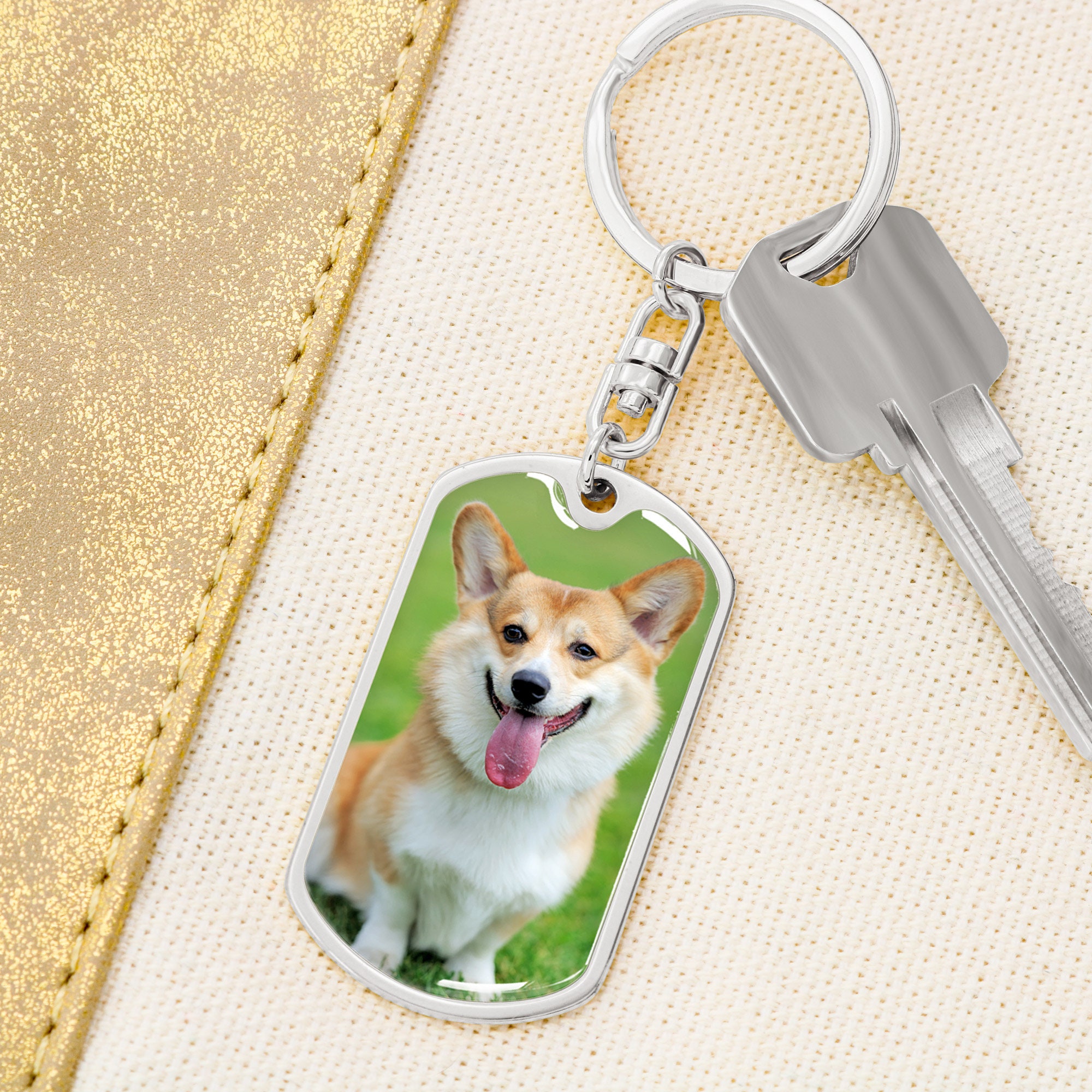 Dog Memorial Keychain With Picture Pet Memorial Gift Pet Etsy