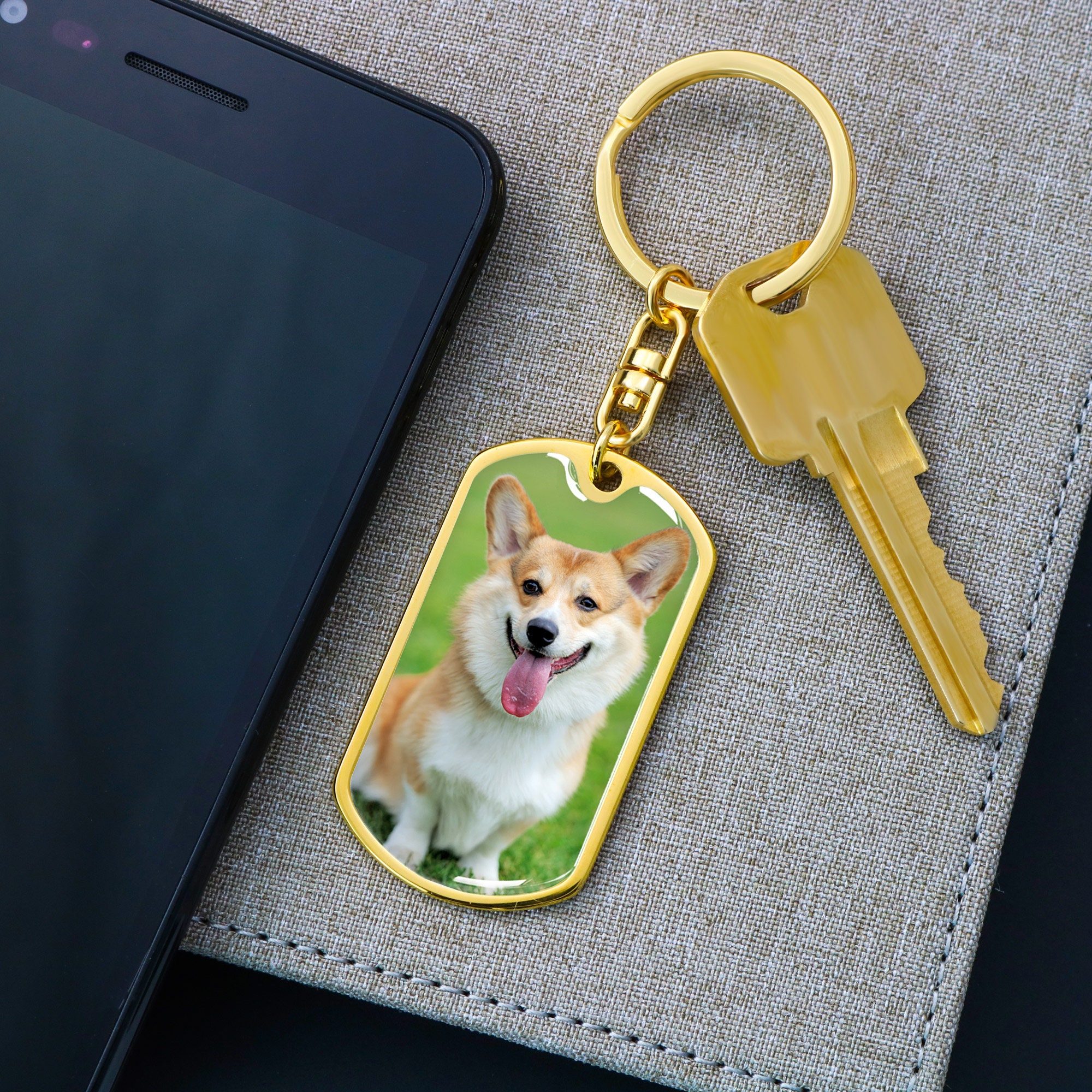 Dog Memorial Keychain With Picture Pet Memorial Gift Pet Etsy